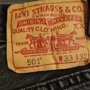 Levi's 501 Black Mens Jeans 33x32